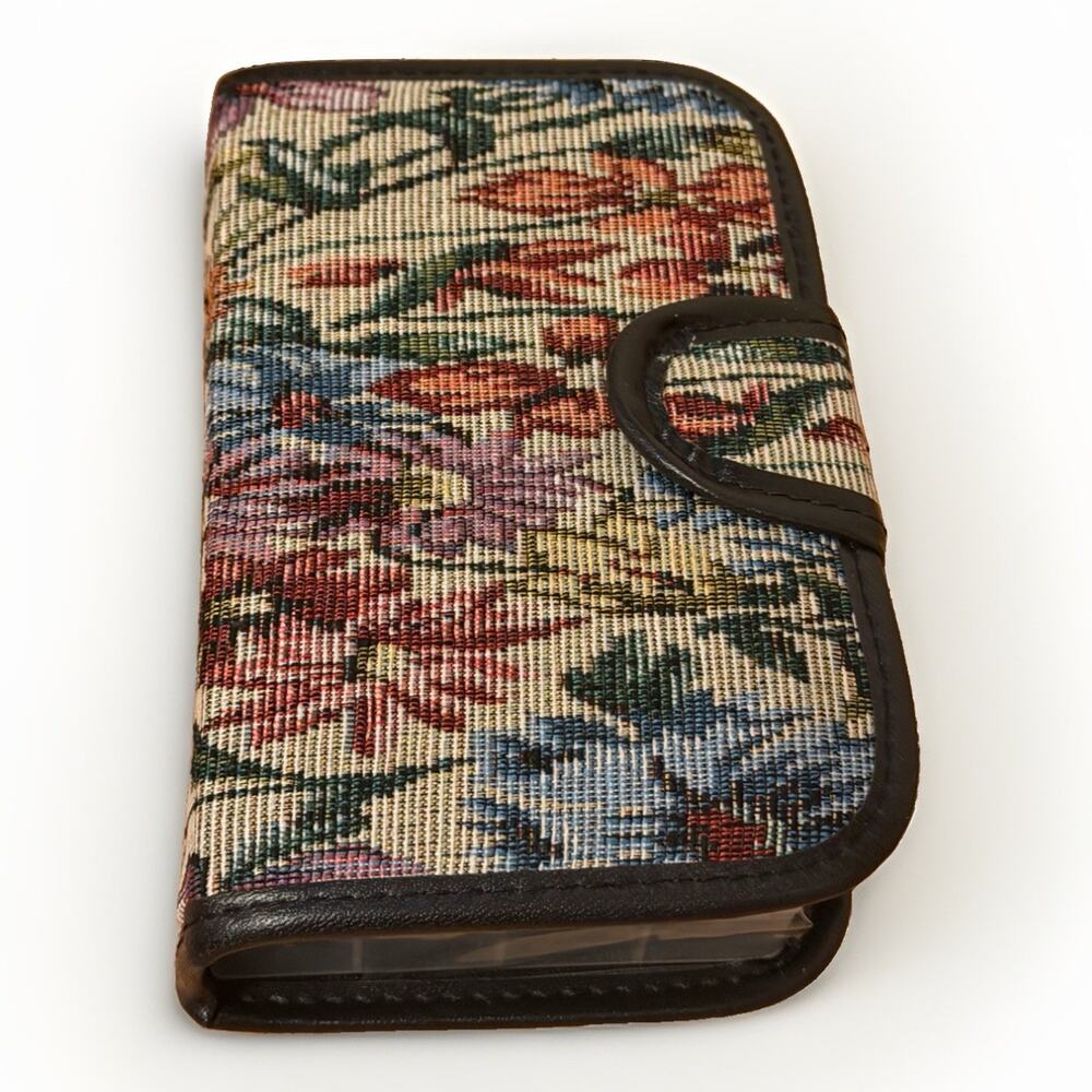 NEW VINTAGE Pill Organizer Tapestry Floral Travel Case Medication Reminder8916/2